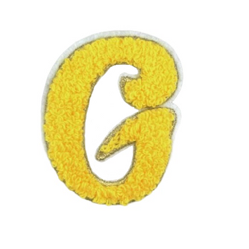 Cute Yellow Chenille 'Letter G' Embroidered Patch