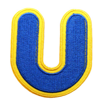 Big Letter U 'Yellow and Blue' Embroidered Velcro Patch