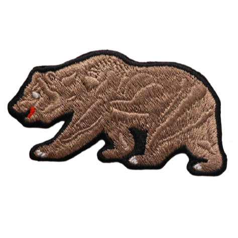 Bear 'Walking' Embroidered Velcro Patch