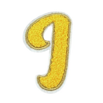 Cute Yellow Chenille 'Letter I' Embroidered Patch