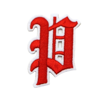 Gothic Font 'Letter P' Embroidered Patch