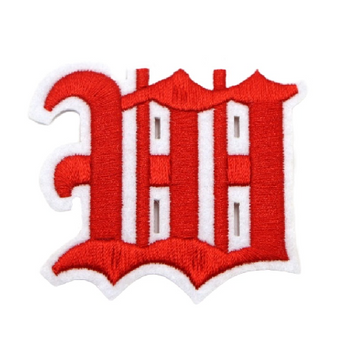 Gothic Font 'Letter W' Embroidered Patch