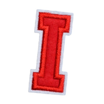 Letter I 'Red' Embroidered Patch