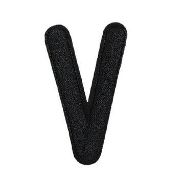 Letter V 'Black' Embroidered Patch