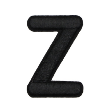 Letter Z 'Black' Embroidered Patch