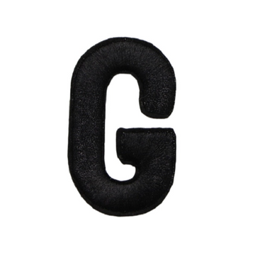 Letter G 'Black' Embroidered Patch