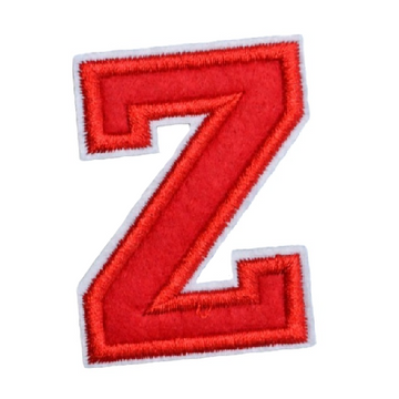 Letter Z 'Red' Embroidered Patch
