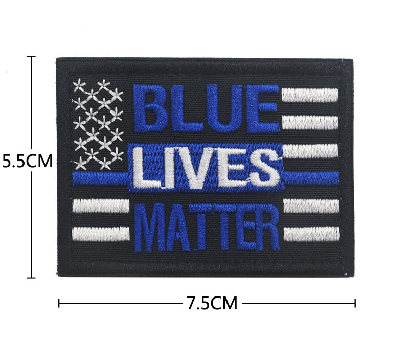 Blue Lives Matter Embroidered Velcro Patch