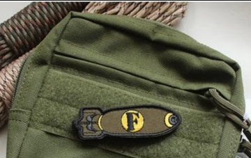 Cute Missile 'F' Embroidered Velcro Patch