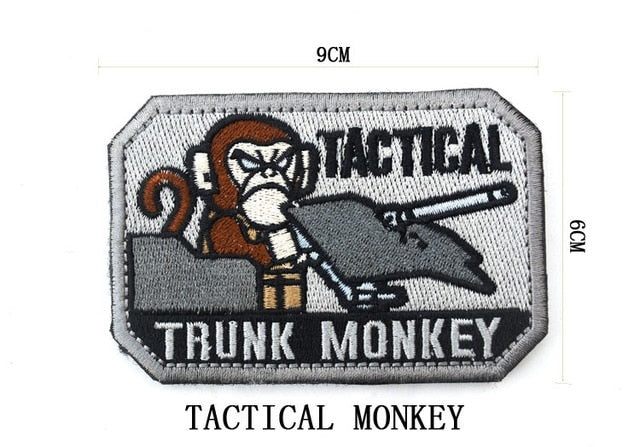 Monkey 'Tactical Trunk Monkey' Embroidered Velcro Patch