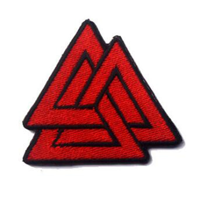Viking 'Valknut Symbol | Red' Embroidered Velcro Patch