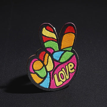 Cute 'Peace | Love' Embroidered Patch