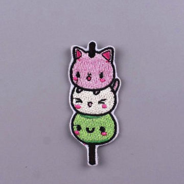 Cute 'Stacked Mochi Animals' Embroidered Patch