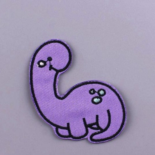 Cute 'Purple Dinosaur' Embroidered Patch