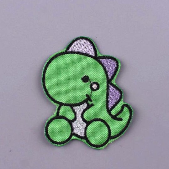 Cute 'Green Dinosaur' Embroidered Patch