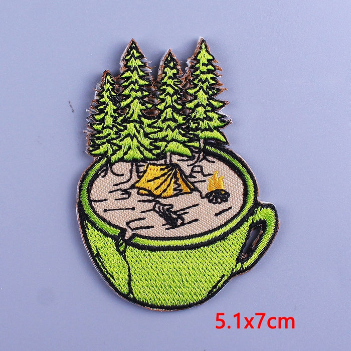 Camping On A Cup Embroidered Patch