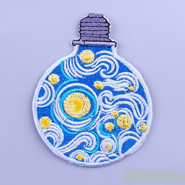 Van Gogh 'Starry Night | Light Bulb' Embroidered Patch