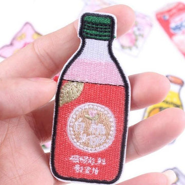 White Peach Soda Embroidered Patch
