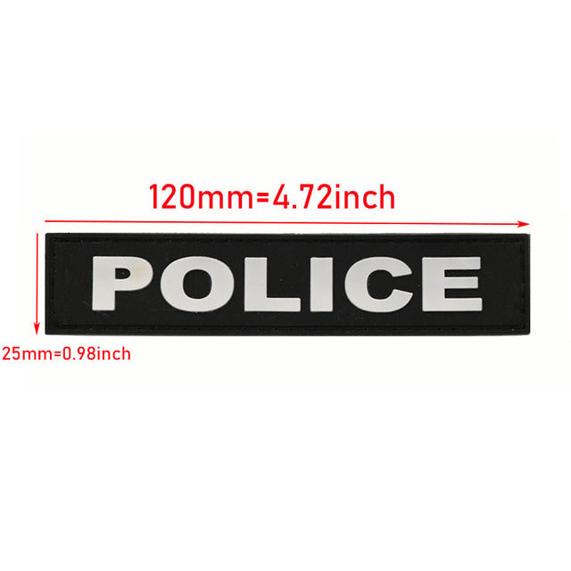 Cool 'Police | Black' PVC Rubber Velcro Patch