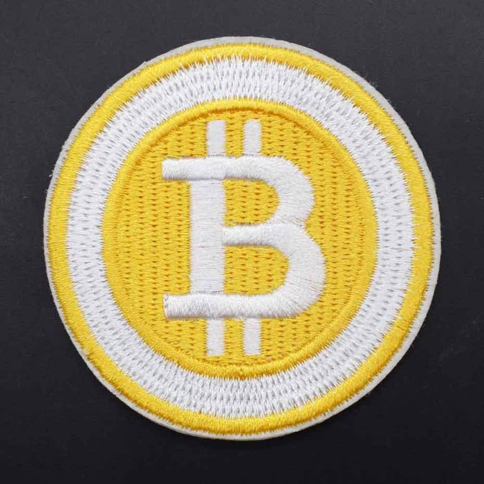 Bitcoin 'White & Yellow Coin' Embroidered Patch