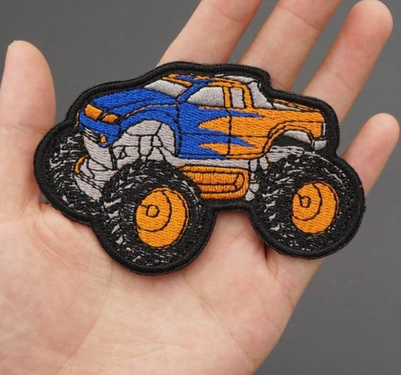 Monster Truck 'Blue & Orange' Embroidered Patch
