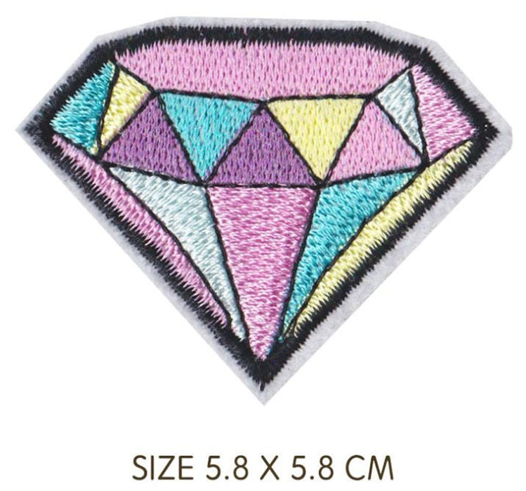 Pastel Colored Diamond Embroidered Patch