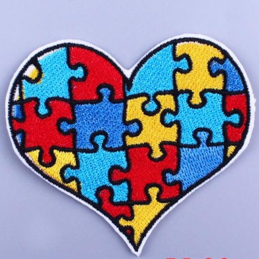 Autism Awareness 'Heart Puzzle' Embroidered Patch