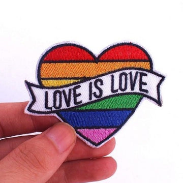 LGBT Rainbow Heart 'Love is Love' Embroidered Patch