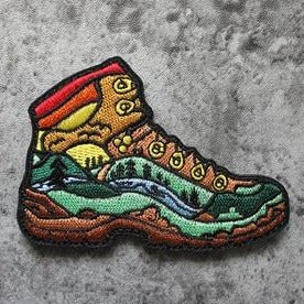Travel 'Explore | Boot' Embroidered Velcro Patch