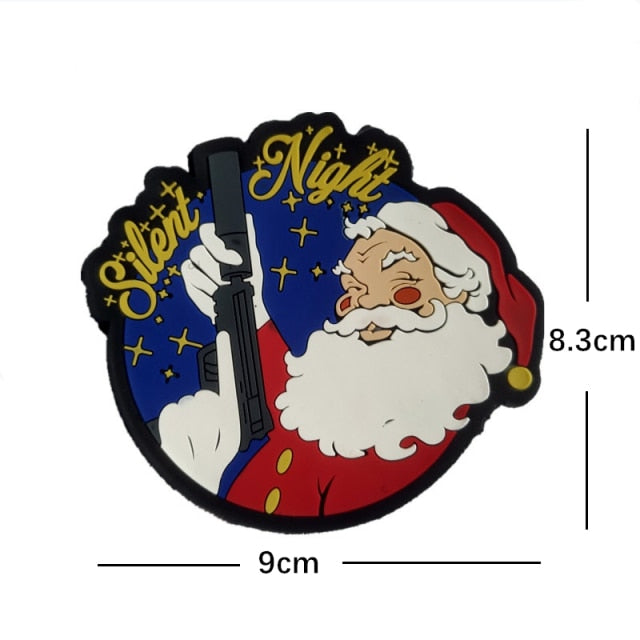 Santa Claus 'Silent Night' PVC Rubber Velcro Patch