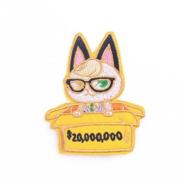 Cute Nerd Cat '$20,000,000' Embroidered Patch