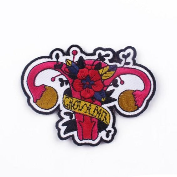 Uterus 'Grow a Pair' Embroidered Patch