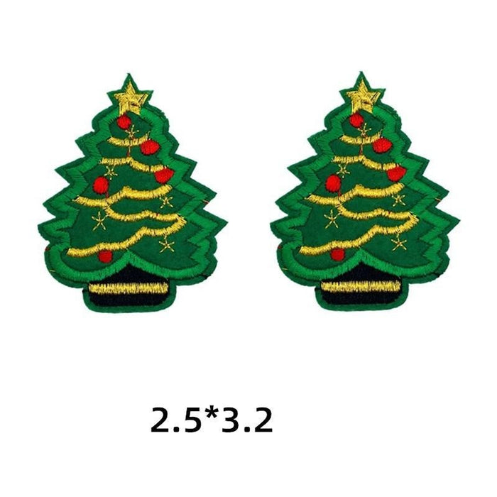 Christmas 'Double Festive Tree' Embroidered Patch