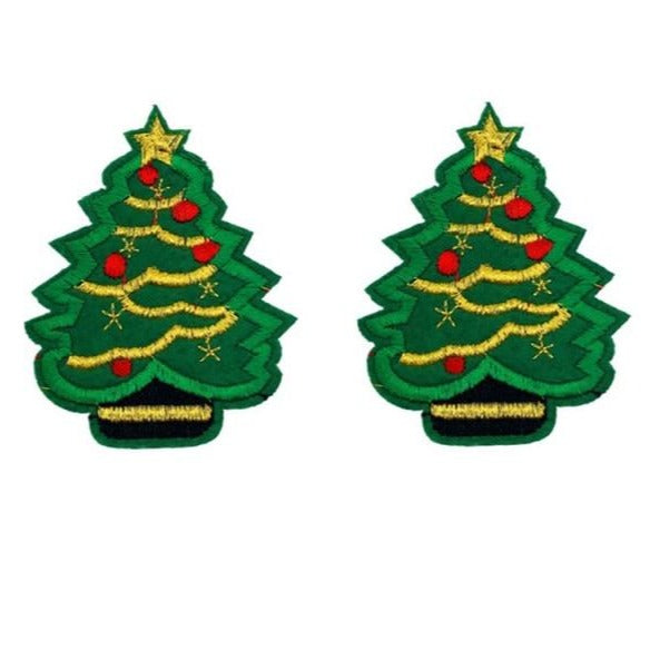Christmas 'Double Festive Tree' Embroidered Patch
