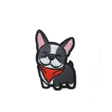 Dog 'French Bulldog | Red Scarf' Embroidered Patch