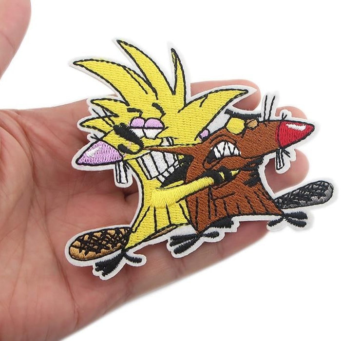 The Angry Beavers 'Norbert Teasing Daggett' Embroidered Patch