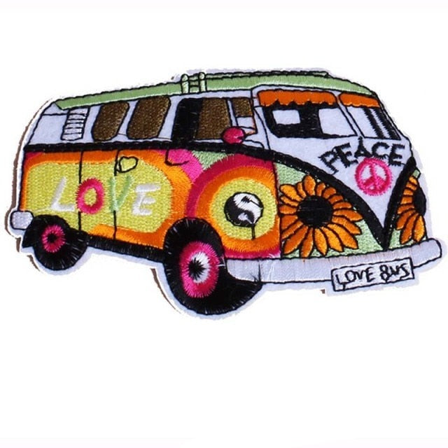 Bus 'Love and Peace | Sunflower' Embroidered Patch