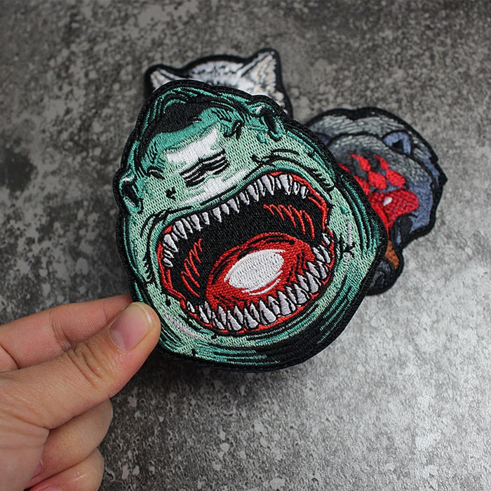 Shark 'Mouth Open | Head' Embroidered Velcro Patch