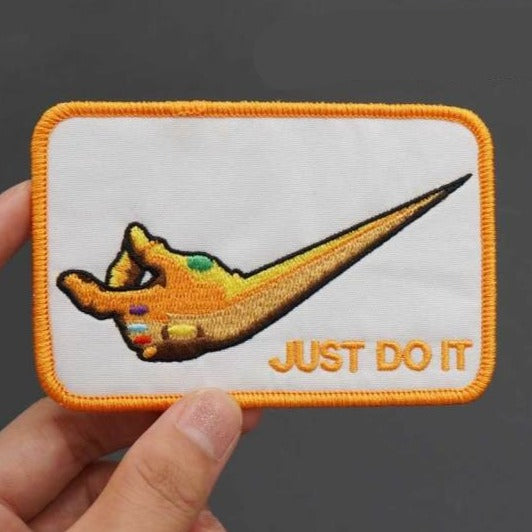 Cool 'Hand Check | Just Do It | Thanos Gauntlet' Embroidered Velcro Patch