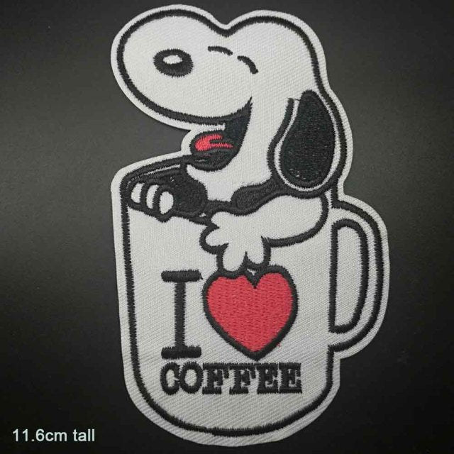 Snoopy 'I Love Coffee | Mug' Embroidered Patch