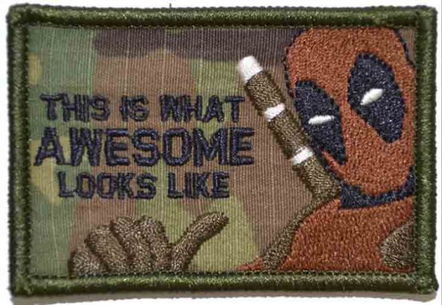Deadpool 'This Is What Awesome Looks Like | 2.0' Embroidered Velcro Patch