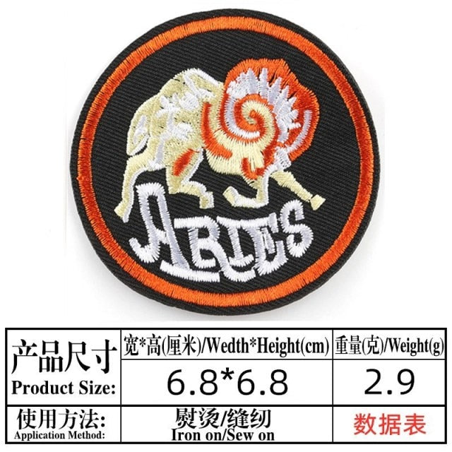 Zodiac Sign 'Taurus' Embroidered Patch