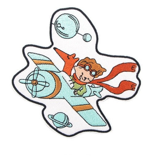 The Little Prince 'Flying on Plane' Embroidered Patch