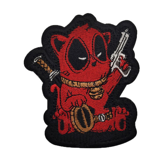 Cat x Deadpool Embroidered Velcro Patch