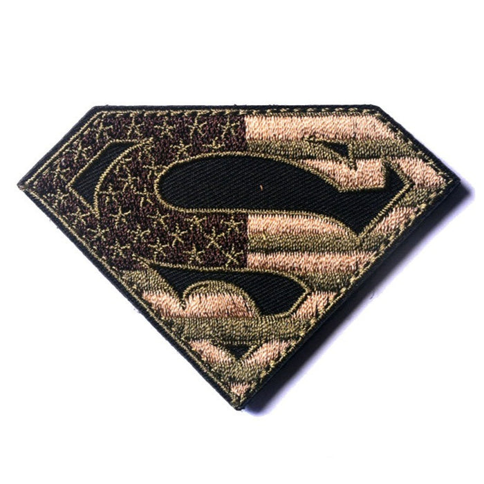 Superman Logo 'American Flag 5.0' Embroidered Velcro Patch