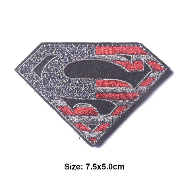 Superman Logo 'American Flag 3.0' Embroidered Velcro Patch