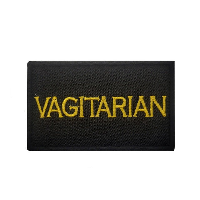 Statement 'Vagitarian' Embroidered Velcro Patch