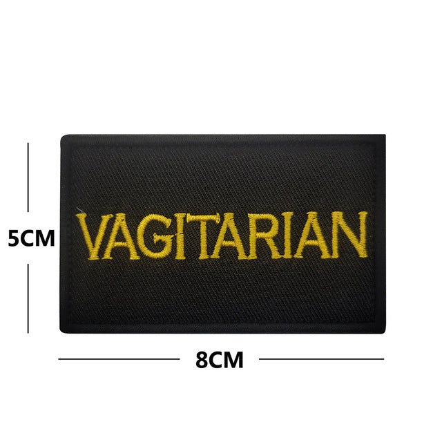 Statement 'Vagitarian' Embroidered Velcro Patch
