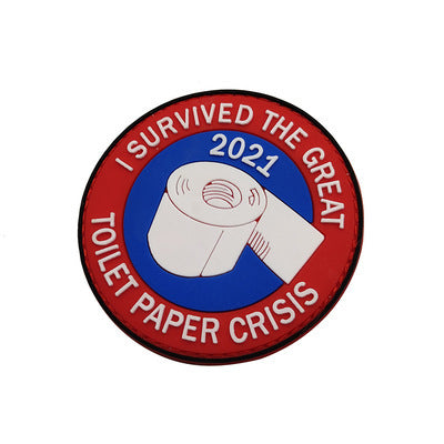 'I Survived The Great 2021 Toilet Paper Crisis | 1.0' PVC Rubber Velcro Patch