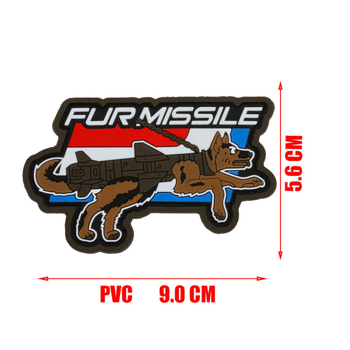 Dog 'Fur Missile Security | K9 | 1.0' PVC Rubber Velcro Patch
